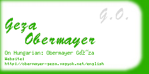 geza obermayer business card